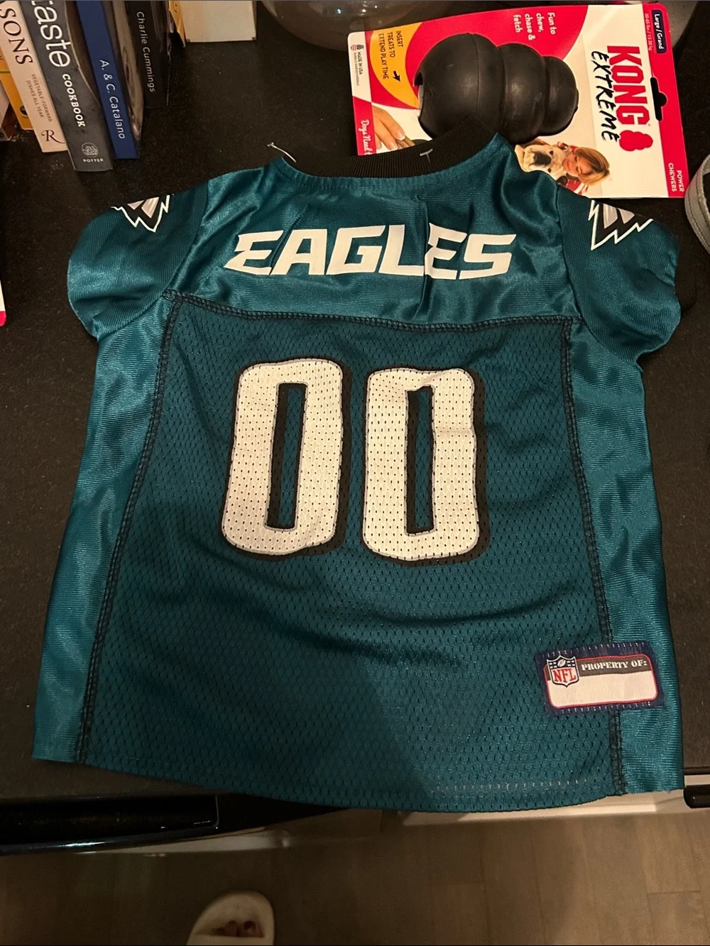 NFL Philadelphia Eagles Small Pet Jersey Teal with White #00